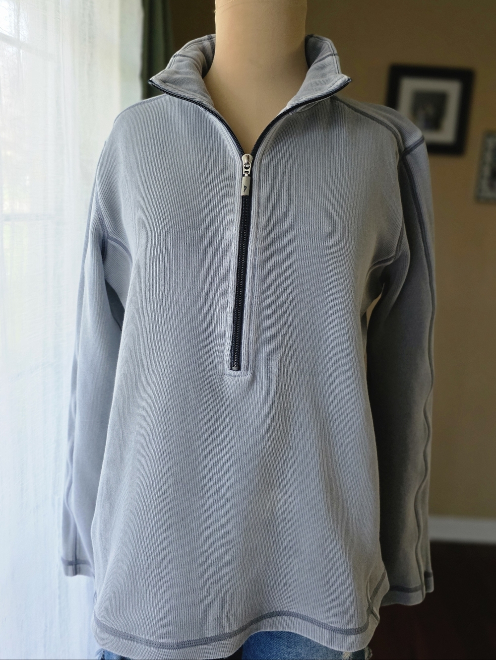 Tommy Bahama Dusty Blue 1/4 Zip Pullover - Women's Size Medium Old Money‎
